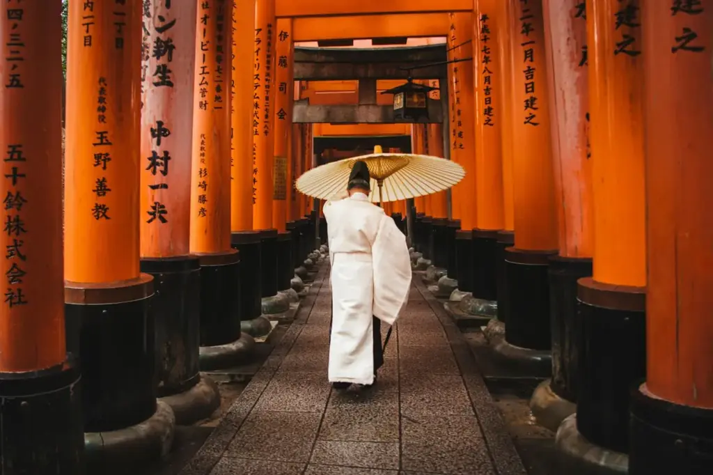 Traditional torii gates pathway representing personalized spiritual and cultural journeys